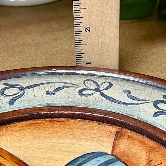 Hand Painted Signed Wooden Folk Art Decorative Plate Vintage - Picture 6 of 11